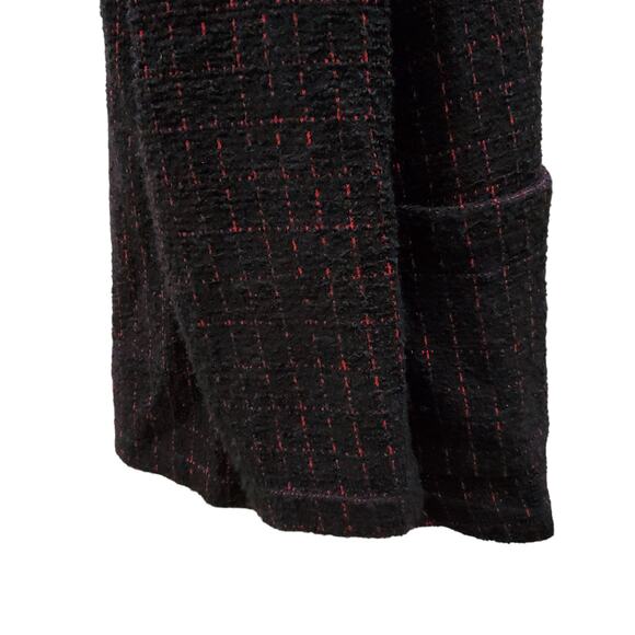 Sahara London Size 1 Black Red Plaid Jacket Asymmetric Front Pockets Sz S - Picture 10 of 15